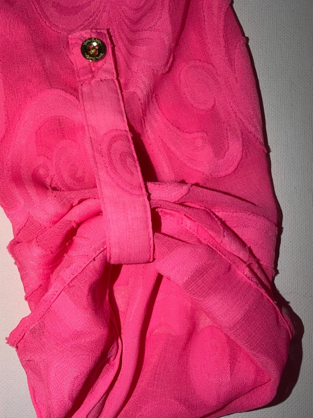 Lilly Pulitzer Natalie Swim Cover-up Roxie Pink Poly Crepe Swirl Clip Medium - Picture 5 of 10